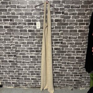 Meshki one shoulder knit dress maxi long tan light brown acrylic